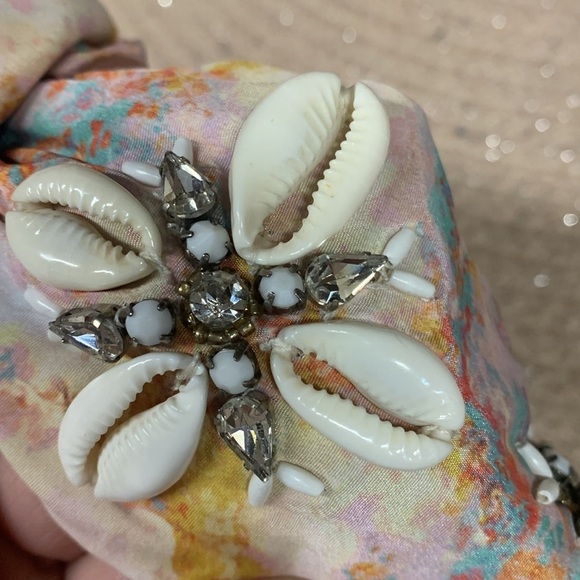 Anthropologie Namjosh shibori  rosette  seashell embellished headband main image 5